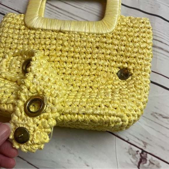Vintage Shaggee Hollywood of California Straw Handbag - Picture 4 of 7
